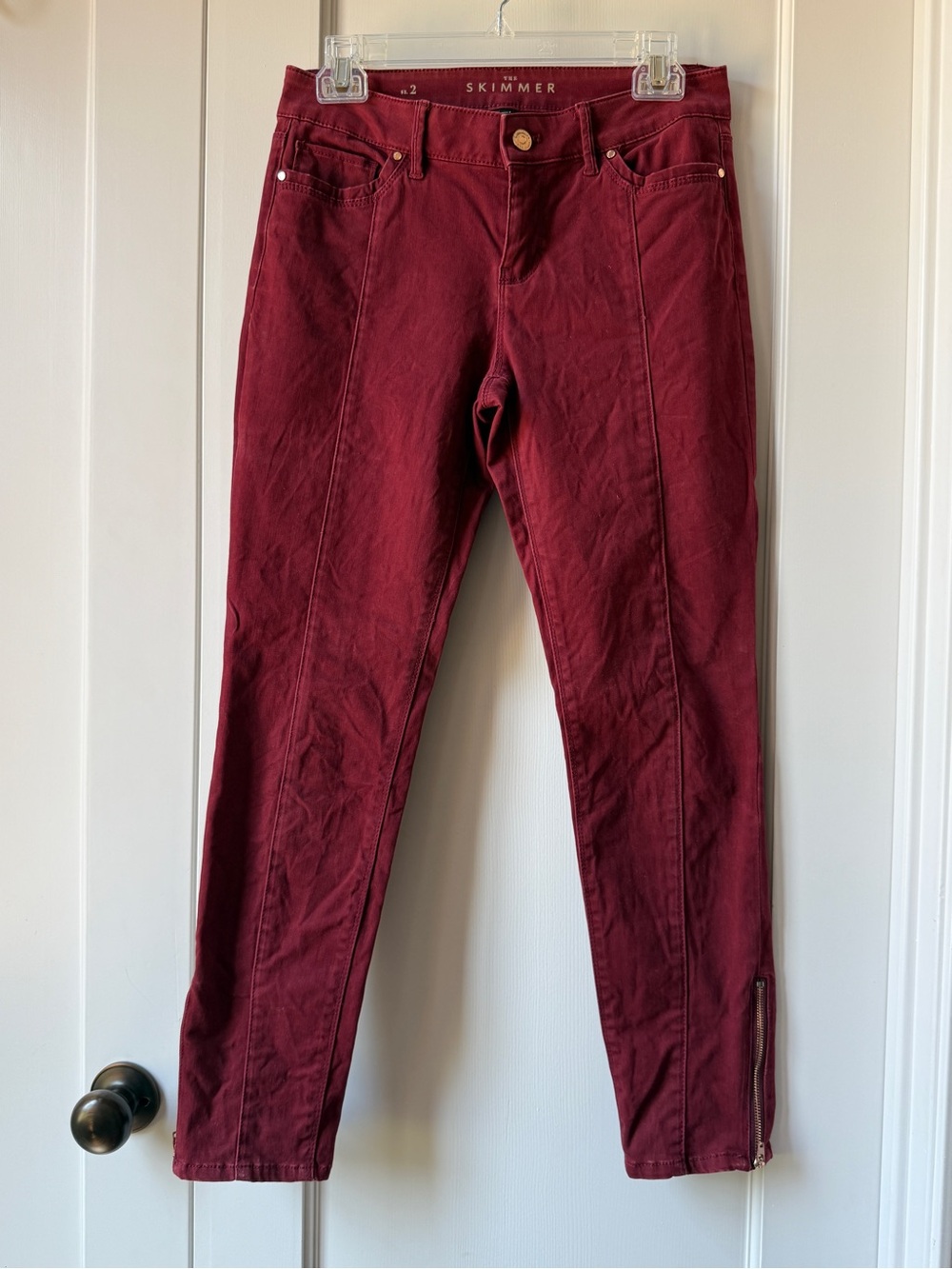 White House Black Market  Deep Red Skimmer Jeans